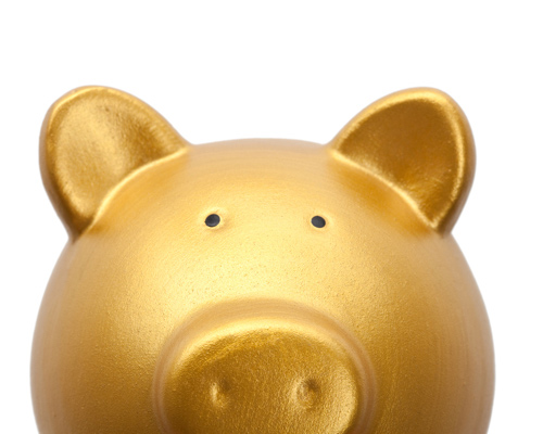 Gold piggy bank