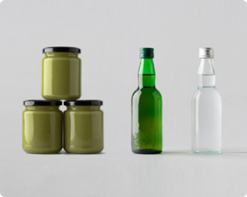 Food jars and glass bottles